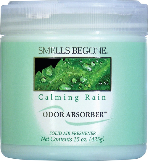 SMELLS BEGONE 50516 Odor Absorbing Gel, 15 oz Jar, Calming Rain, 450 sq-ft Coverage Area [SKU: ORG4712402]