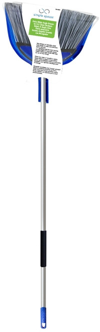 Simple Spaces 2154 Large Angle Broom, 13 in Sweep Face, 6 in L Trim, Recycle Polypropylene Bristle, Gray Bristle [SKU: ORG5166095]