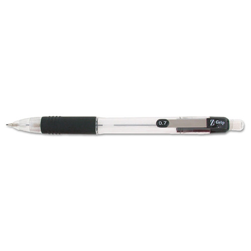 Z-Grip Mechanical Pencil, 0.7 mm, HB (#2.5), Black Lead, Clear/Black Grip Barrel, 24/Pack [SKU: ZEB15241]