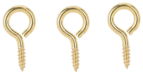 ProSource LR-240-PS Screw Eye, 4.8 mm Dia Wire, 6 mm Thread, 3/4 in L Thread, 1-15/16 in OAL, Brass, Brass Plated [SKU: ORG5779509]