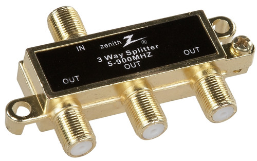 Zenith VS1001SP3W Coax Splitter, 1 Video Input, 3 Video Output [SKU: ORG6320345]