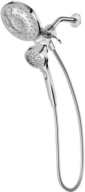 Moen 26009SRN Hand Shower and Rain Shower Combo, Round, 1/2 in Connection, IPS, 2.5 gpm, 6-Spray Function, Metal [SKU: ORG9566357]