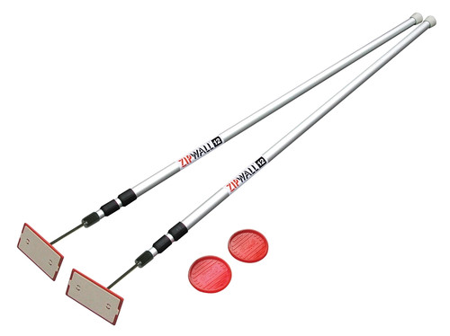 ZIPWALL SLP2 Dust Barrier Pole, Spring-Loaded, 12 ft L, Aluminum [SKU: ORG0396747]