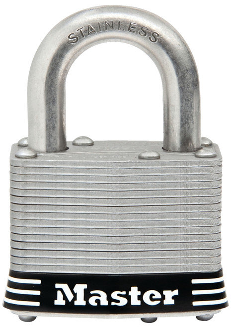 Master Lock 5SSKADHC Padlock, Keyed Alike Key, 3/8 in Dia Shackle, 1 in H Shackle, Stainless Steel Shackle, Laminated [SKU: ORG7133531]