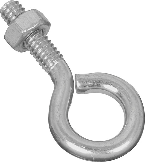 National Hardware N221-085 Eye Bolt, 1/4-20 Thread, 0.87 in L Thread, 0.56 in ID Dia Eye, 1.02 in L Shank, Steel, Zinc [SKU: ORG6789929]
