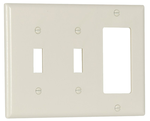 Eaton Wiring Devices 2173LA Combination Wallplate, 4-1/2 in L, 2-3/4 in W, Standard, 3 -Gang, Thermoset [SKU: ORG7211220]