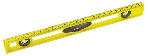 STANLEY 42-468 I-Beam Level, 24 in L, 3-Vial, 2-Hang Hole, Non-Magnetic, ABS, Yellow [SKU: ORG6163521]
