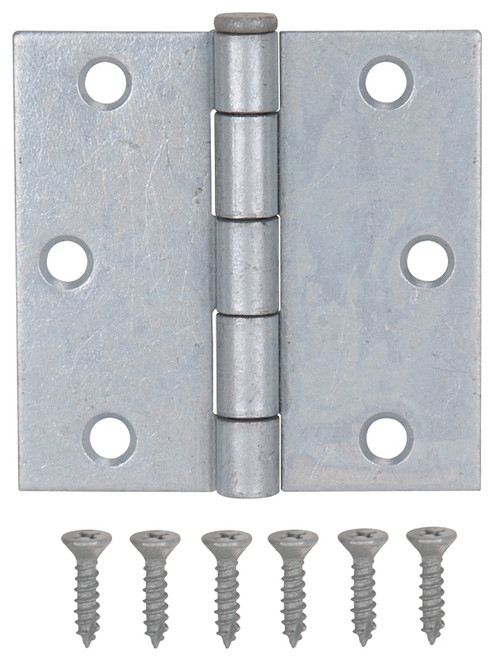 ProSource LR-044-PS Utility Hinge, Steel, Galvanized, Removable Pin, 180 deg Range of Motion, Full Mortise Mounting [SKU: ORG2911337]