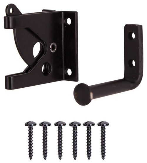 ProSource 33199PKS-PS Gate Latch, 3/8 in Bolt Head, 2 in L Bolt, Steel, Powder-Coated [SKU: ORG1044189]
