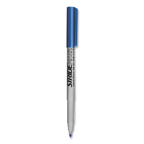 StrideMark Permanent Marker, Fine Bullet Tip, Blue, 12/Pack [SKU: STW27002]