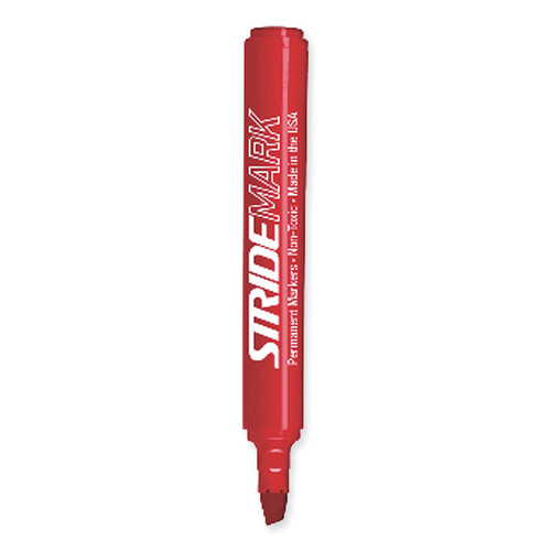 StrideMark Permanent Marker, Fine Bullet Tip, Red, 12/Pack [SKU: STW22003]