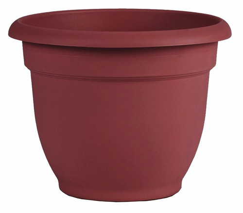 Bloem Self-Watering Planter, 2 gal Capacity, 10 in Dia 11 in Top x 6 in Base W x 10 in H, Resin, Clay Texture Amaranth [SKU: ORG4692760]