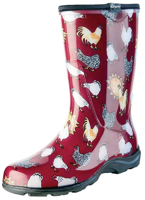 Sloggers 5016CBR-08 Rain and Garden Boots, 8 in, Chicken, Barn Red [SKU: ORG4273165]