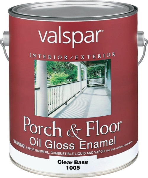 Valspar 027.0001005.007 Porch and Floor Enamel Paint, Gloss, Clear, 1 gal [SKU: ORG1315399]