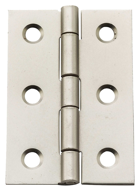 National Hardware N211-015 Decorative Broad Hinge, 2 in H Door Leaf, 3/64 in Thick Door Leaf, Steel, Satin Nickel [SKU: ORG7174485]