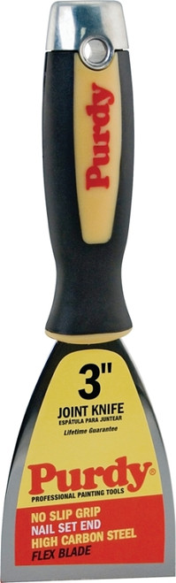 Purdy 144900030 Premium Joint Knife with Hammerhead, 3 in L Blade, HCS Blade, Angled, Flexible Blade, Rubber Handle [SKU: ORG2199008]