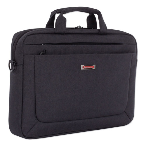 Cadence Slim Briefcase, Fits Devices Up to 15.6", Polyester, 3.5 x 3.5 x 16, Charcoal [SKU: SWZEXB1010SMCH]