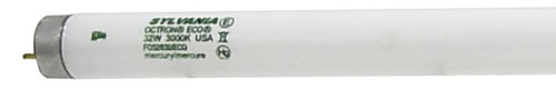 Sylvania 22360 Fluorescent Bulb, 32 W, T8 Lamp, Medium G13 Lamp Base, 2950 Lumens, 3000 K Color Temp, Warm White Light [SKU: ORG0752147]