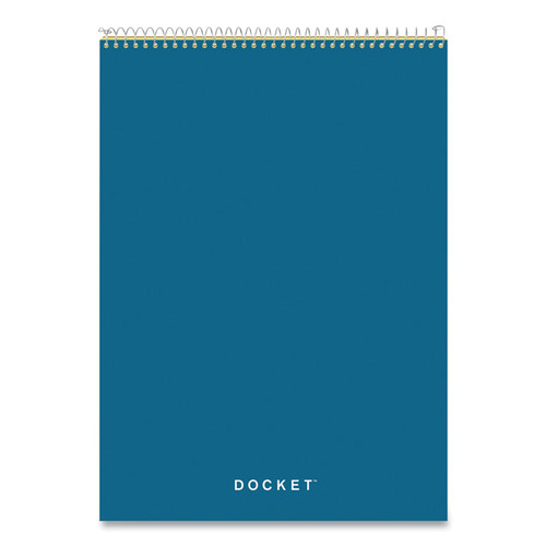 Docket Ruled Wirebound Pad with Cover, Wide/Legal Rule, Blue Cover, 70 Canary-Yellow 8.5 x 11.75 Sheets [SKU: TOP63621]