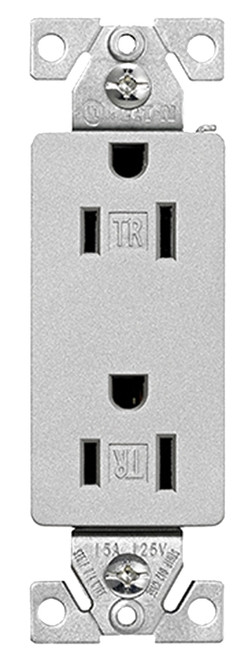 Eaton Wiring Devices TR1107SG-SP-L Duplex Receptacle, 2 -Pole, 15 A, 125 V, Push-in, Side Wiring, NEMA: 5-15R [SKU: ORG0376236]