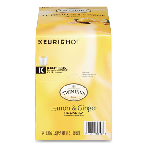 Tea K-Cups, Lemon Ginger, 0.11 oz K-Cups, 24/Box [SKU: TWG89556]