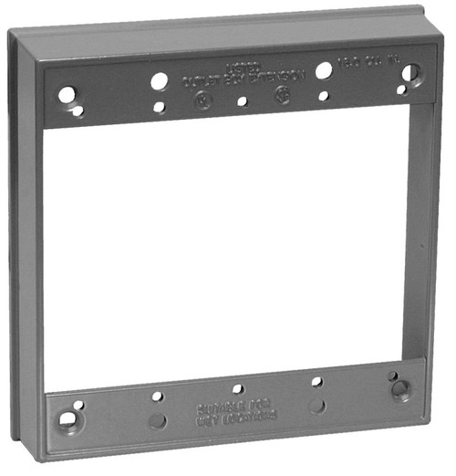TEDDICO/BWF EXR-2V Outlet Box Extension, 4-9/16 in L, 1 in W, 2 -Gang, Metal, Gray, Powder-Coated [SKU: ORG1719186]