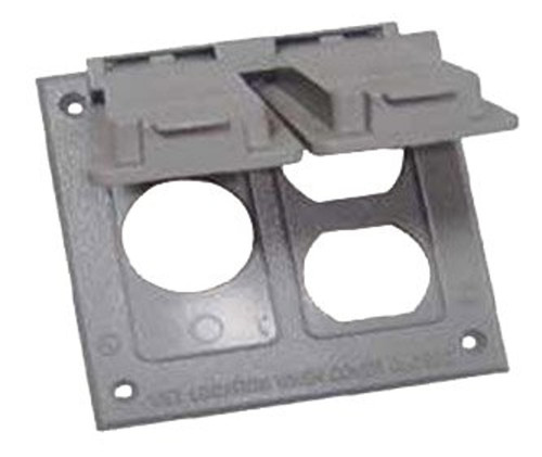 TEDDICO/BWF FC-291V Weatherproof Cover, 4-9/16 in W, Square, 2 -Gang, Metal, Gray, Powder-Coated [SKU: ORG1719210]