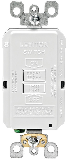 Leviton R98-GFRBF-0KW GFCI Receptacle, 125 V, 20 A, NEMA: NEMA WD-6 [SKU: ORG7059124]