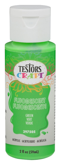 TESTORS 297505 Craft Paint, Fluorescent Green, 2 oz, Bottle [SKU: ORG4997367]