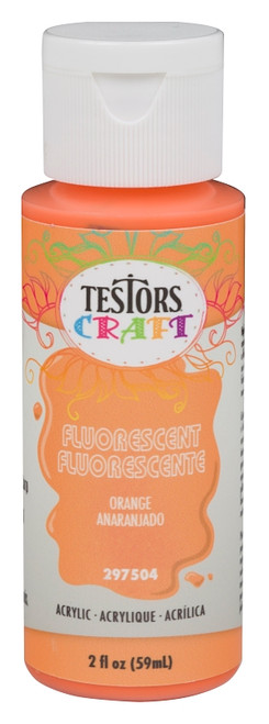 TESTORS 297504 Craft Paint, Fluorescent Orange, 2 oz, Bottle [SKU: ORG4997359]