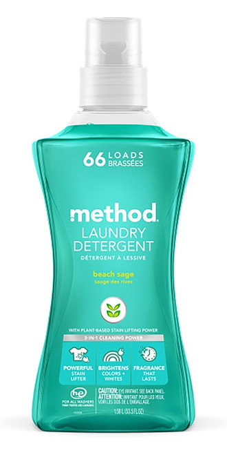 method 1489 Laundry Detergent, 53.5 oz Bottle, Liquid, Pleasant [SKU: ORG4809109]