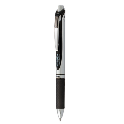 EnerGel RTX Gel Pen, Retractable, Medium 0.7 mm, Black Ink, Black/Gray Barrel [SKU: PENBL77A]