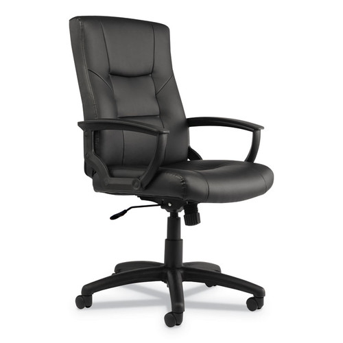 Alera YR Series Executive High-Back Swivel/Tilt Bonded Leather Chair, Supports 275 lb, 17.71" to 21.65" Seat Height, Black [SKU: ALEYR4119]