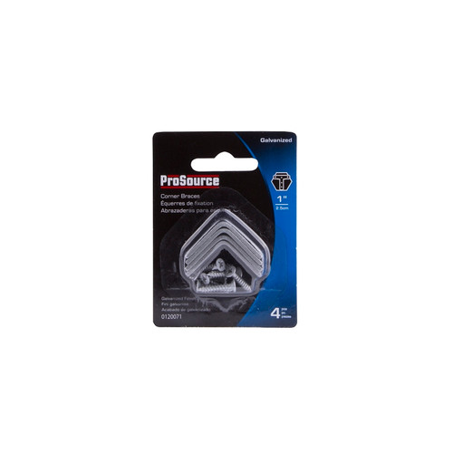 Prosource CB-G01-C4PS Corner Brace, 1 in L, 1 in W, 1/2 in H, Galvanized Steel, Galvanized, 1.8 mm Thick Material [SKU: ORG0120071]