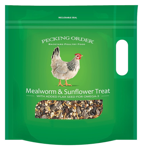 Pecking Order 009328 Mealworm/Sunflower Chicken Treat, 3 lb Bag [SKU: ORG9297375]