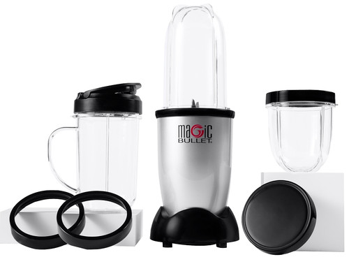 Magic Bullet MBR-1101 Personal Blender and Mixer Set, 0.5 L Bowl, 250 W, 1-Speed, Aluminum, Silver, Plastic Bowl [SKU: ORG7608425]