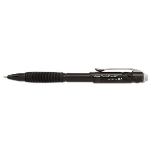 Twist-Erase GT Pencils, 0.7 mm, HB (#2.5), Black Lead, Black Barrel [SKU: PENQE207A]