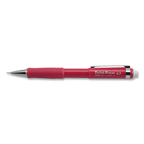 Twist-Erase III Mechanical Pencil, 0.7 mm, HB (#2.5), Black Lead, Red Barrel [SKU: PENQE517B]