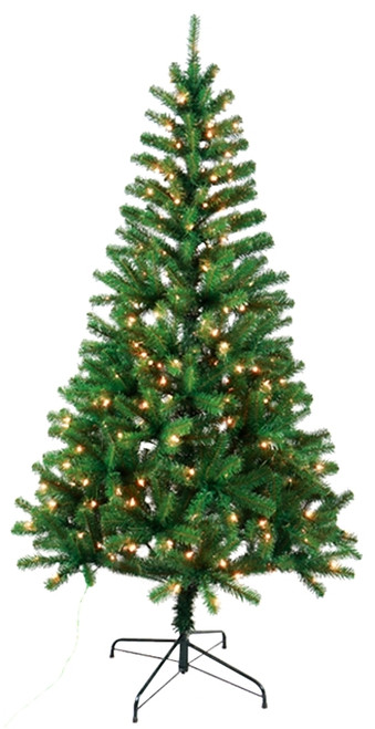 Hometown Holidays 07765 Pre-Lit Tree, 6.5 ft H, Fir Family, LE 2 Fusible, Mini Light Bulb, Clear Light [SKU: ORG0012302]