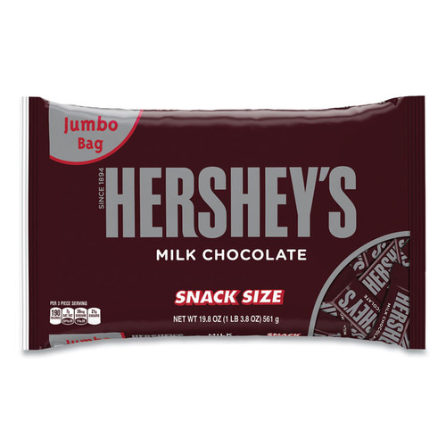 Snack Size Bars, Milk Chocolate, 19.8 oz Bag, Delivered in 1-4 Business Days [SKU: GRR24600010]