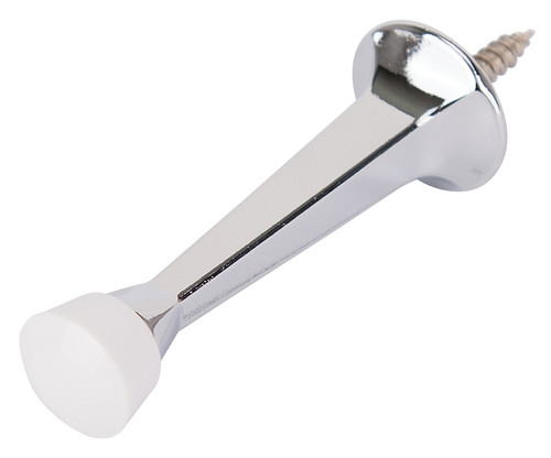 Prosource CL-208P-CH-PS Heavy-Duty Rigid Door Stop, 1 in Dia Base, 3 in Projection, Die-Cast Zinc & Plastic, Chrome [SKU: ORG4276416]