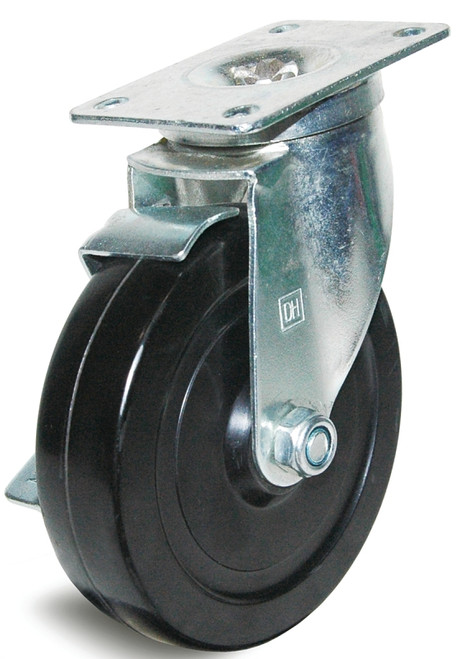 DH CASTERS C-LM5P1RSB Swivel Caster, 5 in Dia Wheel, 1-1/4 in W Wheel, Rubber Wheel, 300 lb [SKU: ORG5147178]