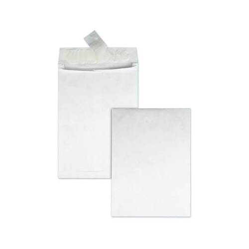Lightweight 14 lb Tyvek Open End 1.5" Expansion Mailers, #13 1/2, Square Flap, Redi-Strip Closure, 10 x 13, White, 25/Box [SKU: QUAR4202]