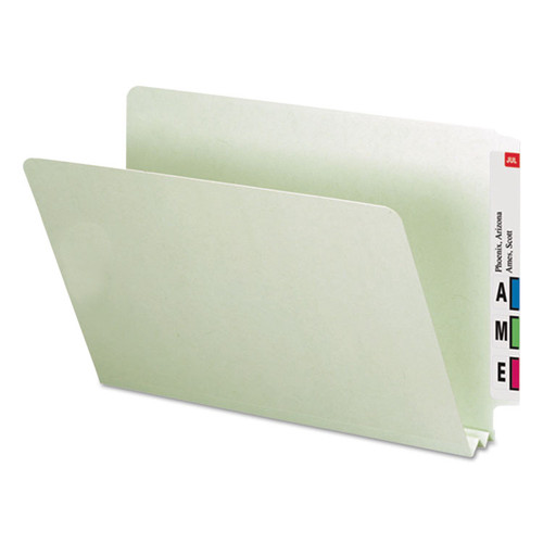 Extra-Heavy Recycled Pressboard End Tab Folders, Straight Tabs, Legal Size, 2" Expansion, Gray-Green, 25/Box [SKU: SMD29210]