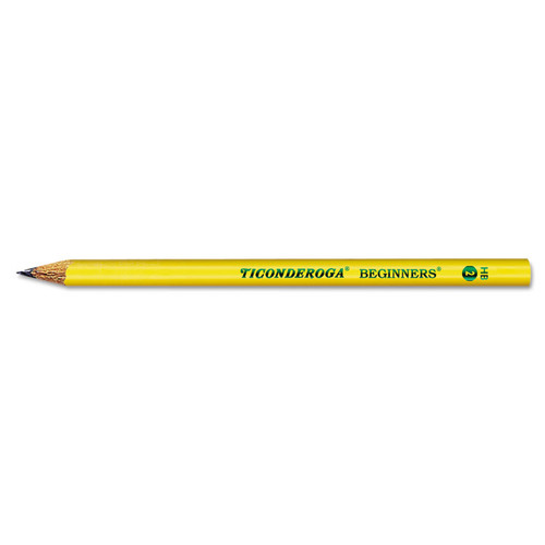 Ticonderoga Beginners Woodcase Pencil with Microban Protection, HB (#2), Black Lead, Yellow Barrel, Dozen [SKU: DIX13080]
