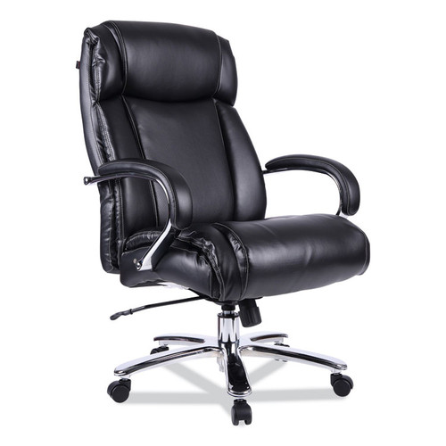 Alera Maxxis Series Big/Tall Bonded Leather Chair, Supports 500 lb, 21.42" to 25" Seat Height, Black Seat/Back, Chrome Base [SKU: ALEMS4419]