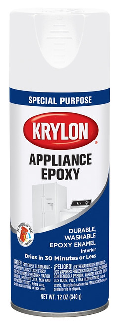 Krylon K03201777 Appliance Epoxy, White, 12 oz, Aerosol Can [SKU: ORG9676354]