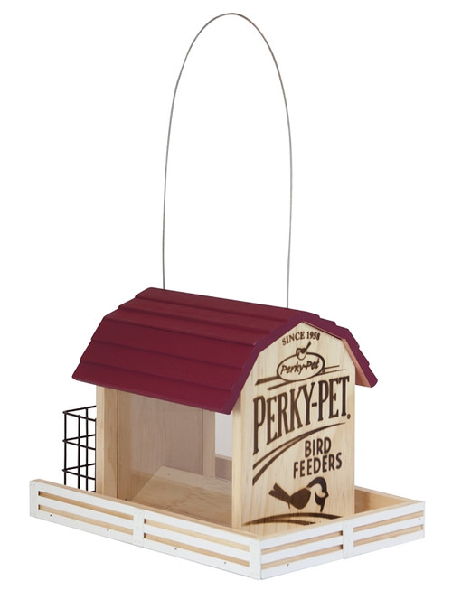 Perky-Pet 50181 Wood Chalet Wild Bird Feeder, Star Barn, 2 lb, Pine, Hanging Mounting [SKU: ORG4742516]