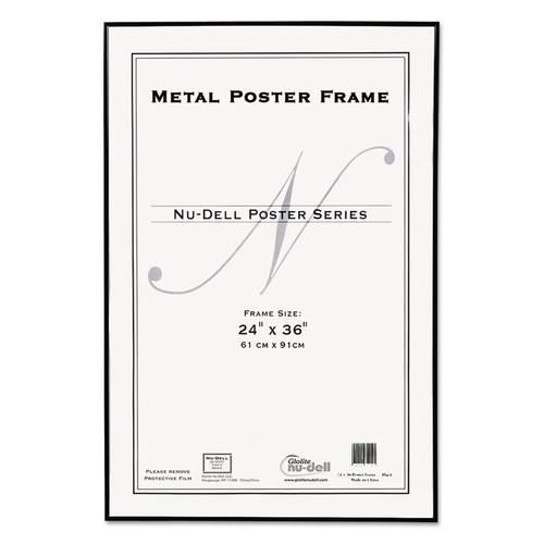 Metal Poster Frame, Plastic Face, 24 x 36, Black [SKU: NUD31242]