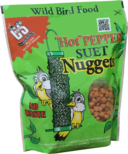 C&S Nuggets CS06107 Bird Food, High-Energy, Hot Pepper Flavor, 27 oz Bag [SKU: ORG7369317]